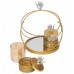 Metal & Glass Tray With Glass Jars